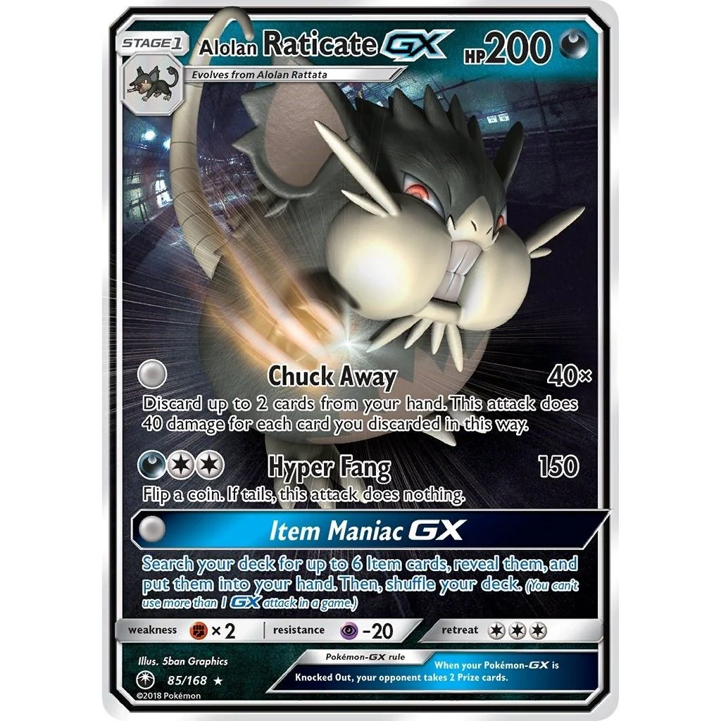 Alolan Raticate GX (85/168) (SM - Celestial Storm)