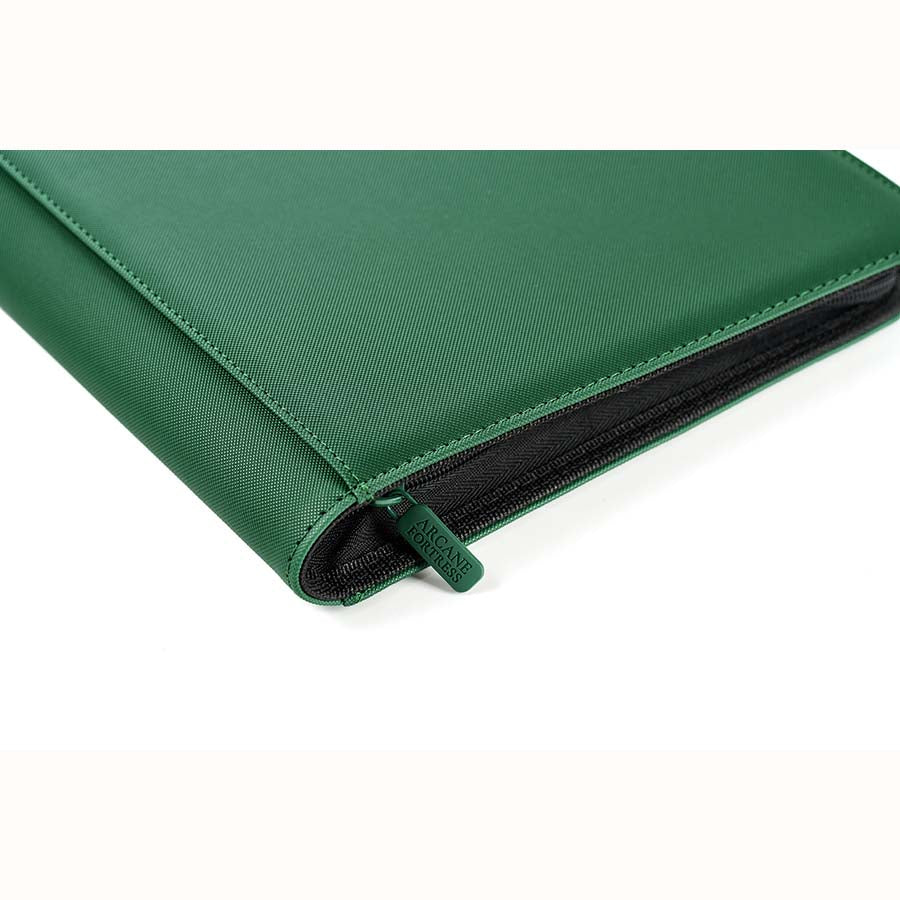 Arcane Fortress Binder - 9PKT Sideloading Zipper Binder - Green - Image 2