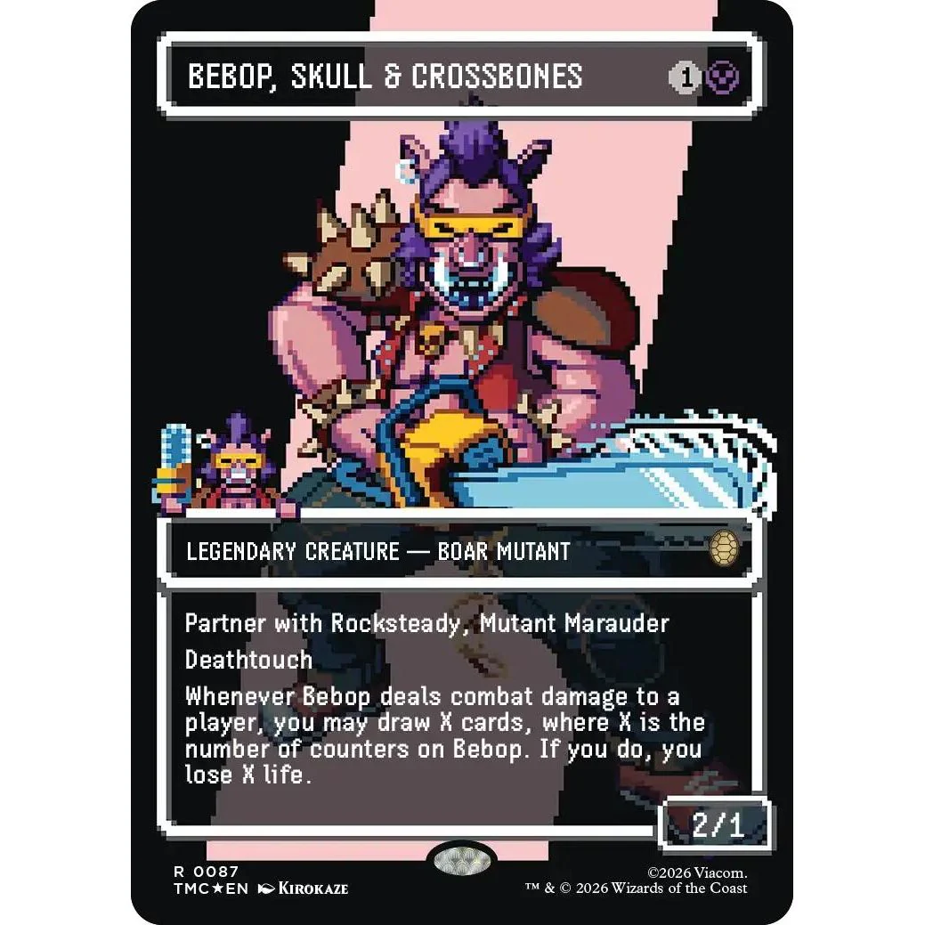 Bebop, Skull & Crossbones (Borderless) (Surge Foil) (87) (Teenage Mutant Ninja Turtles)