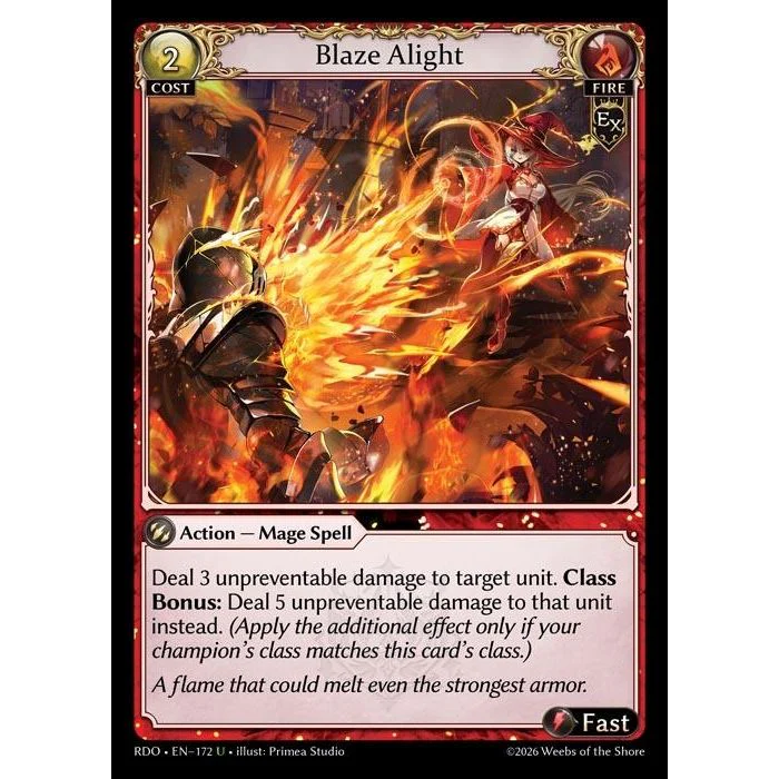 Blaze Alight (Curio Foil) (172) (Radiant Origins)