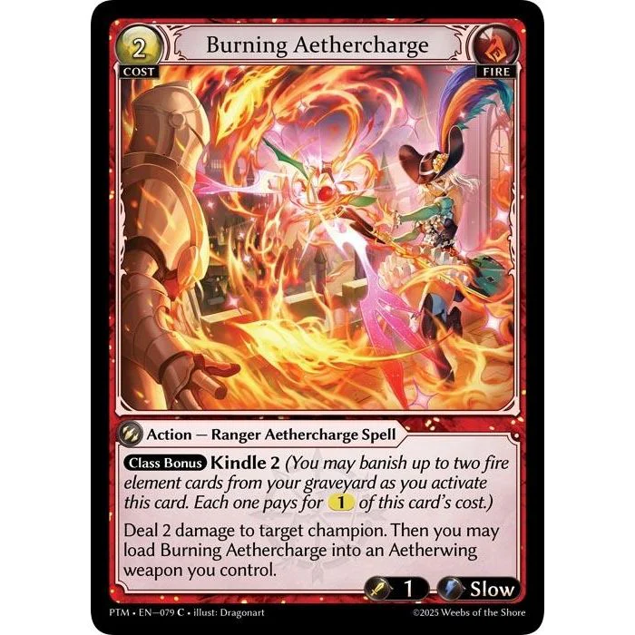 Burning Aethercharge (Curio Foil) (079) (Phantom Monarchs)