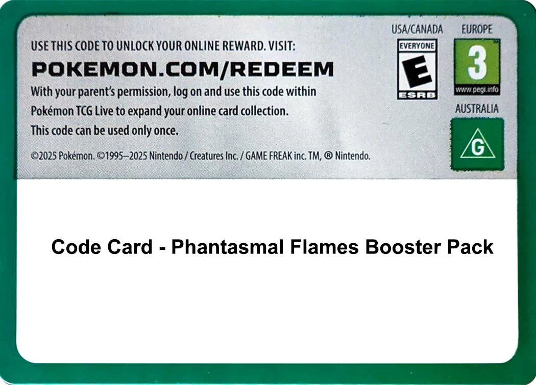 Code Card - Phantasmal Flames Booster Pack (ME02: Phantasmal Flames)