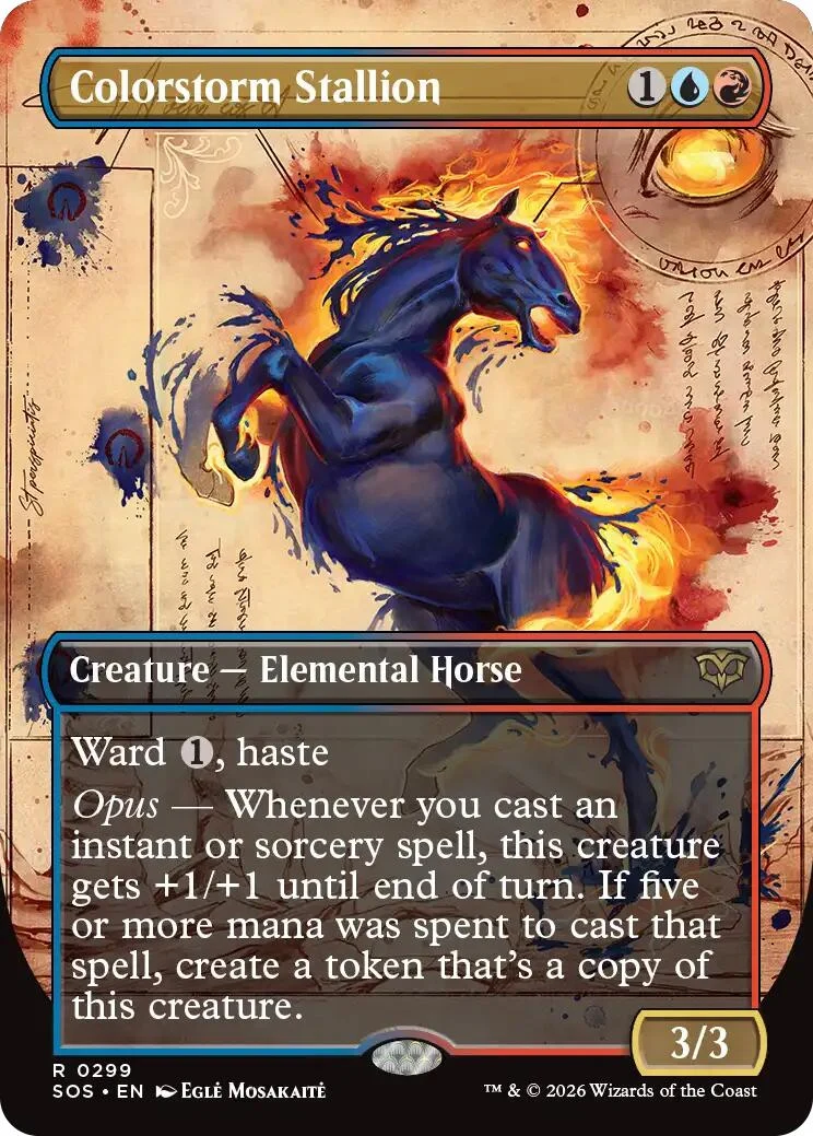 Colorstorm Stallion (Borderless) (299) (Secrets of Strixhaven)