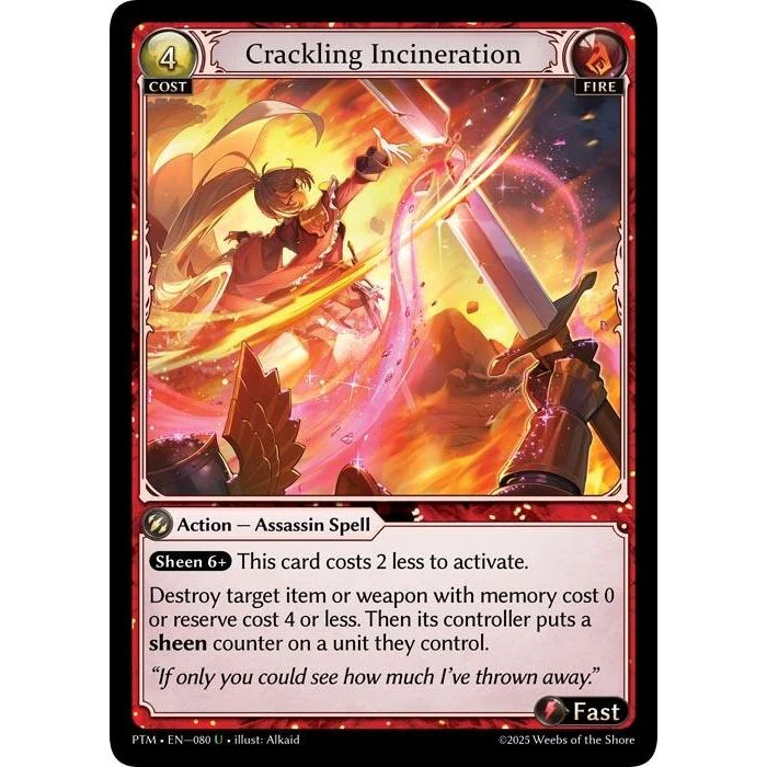 Crackling Incineration (Curio Foil) (080) (Phantom Monarchs)