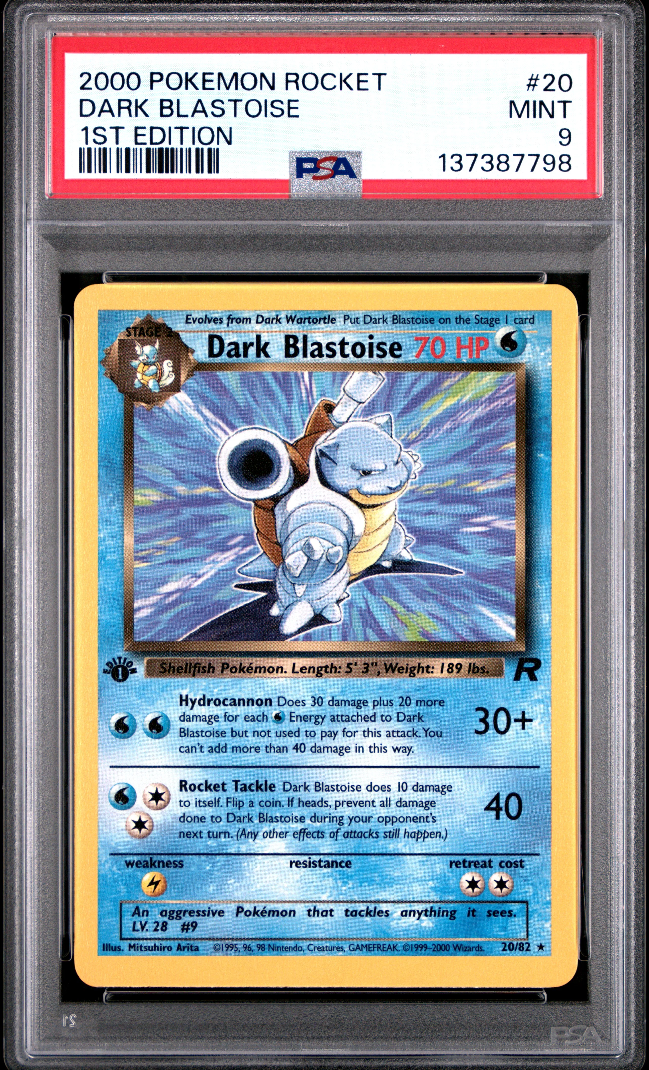 DARK BLASTOISE 1ST EDITION 2000 POKEMON ROCKET PSA MINT 9