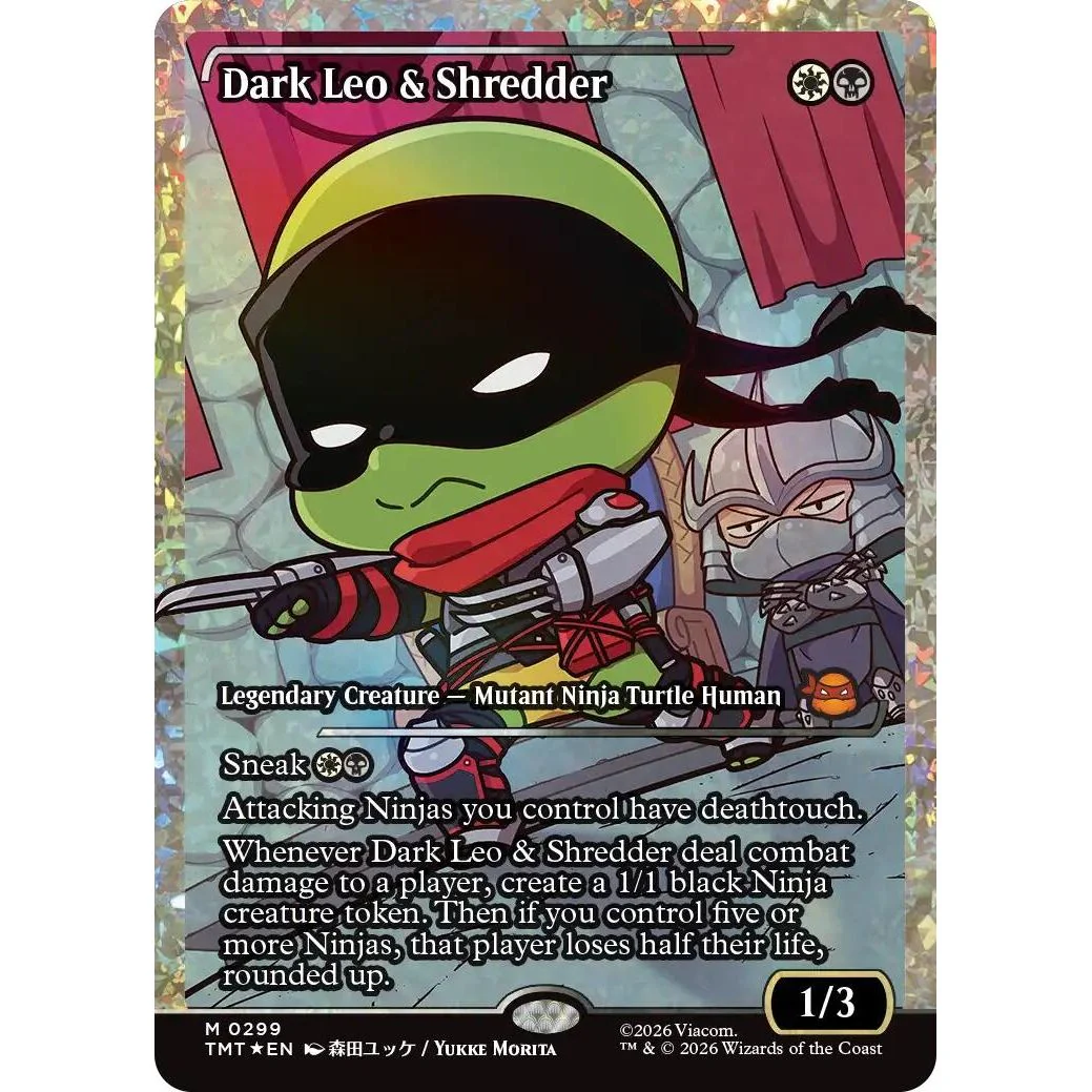 Dark Leo & Shredder (Showcase) (Fracture Foil) (299) (Teenage Mutant Ninja Turtles)