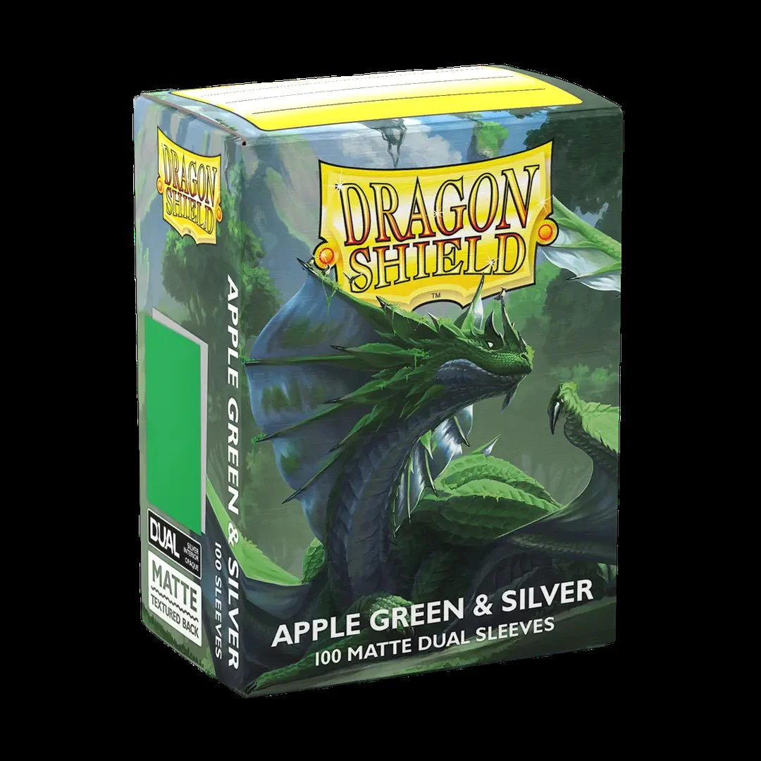 Dragon Shield - Standard 'Apple Green & Silver' DUAL Matte Sleeves 100 pack - Image 4