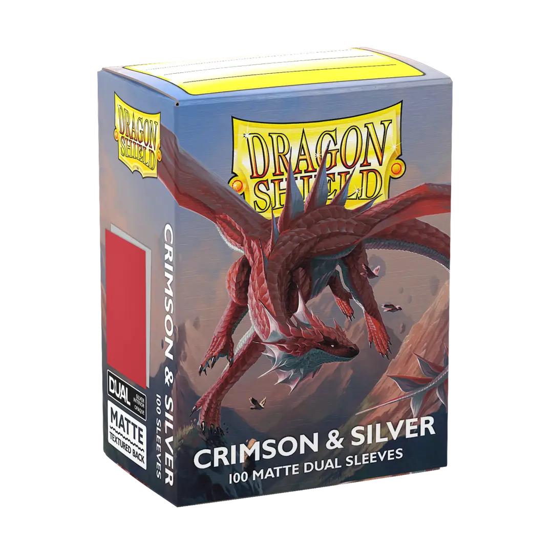 Dragon Shield - Standard 'Crimson & Silver' DUAL Matte Sleeves 100 pack - Image 3