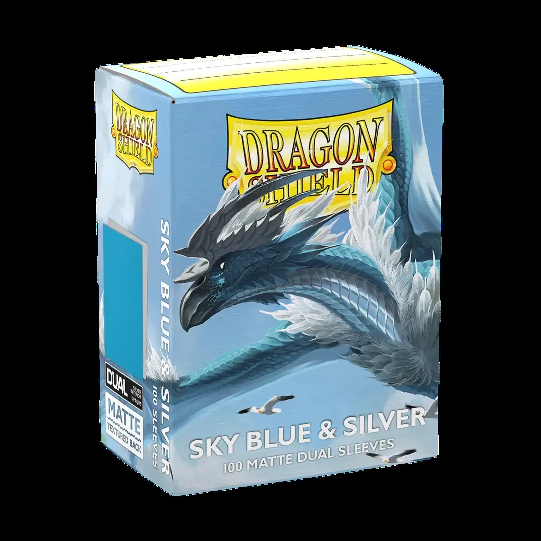 Dragon Shield - Standard 'Sky Blue & Silver' DUAL Matte Sleeves 100 pack - Image 3