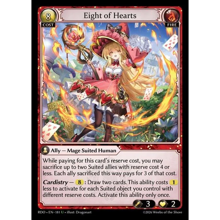 Eight of Hearts (Curio Foil) (181) (Radiant Origins)