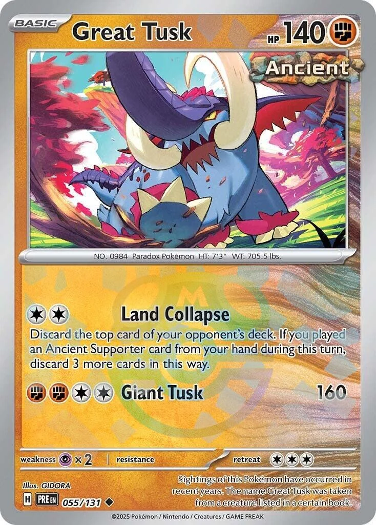 Great Tusk (Master Ball Pattern) (055/131) (SV: Prismatic Evolutions)