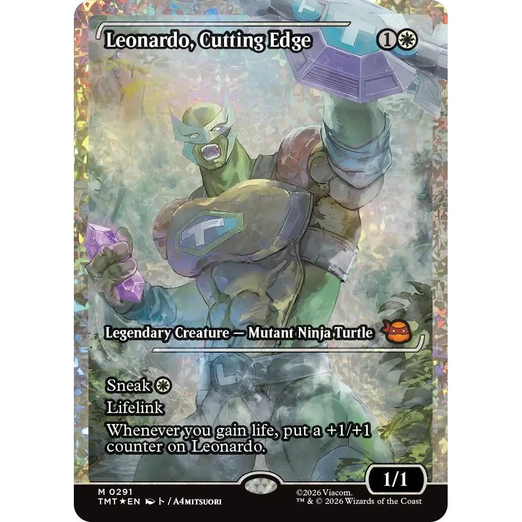 Leonardo, Cutting Edge (Showcase) (Fracture Foil) (291) (Teenage Mutant Ninja Turtles)