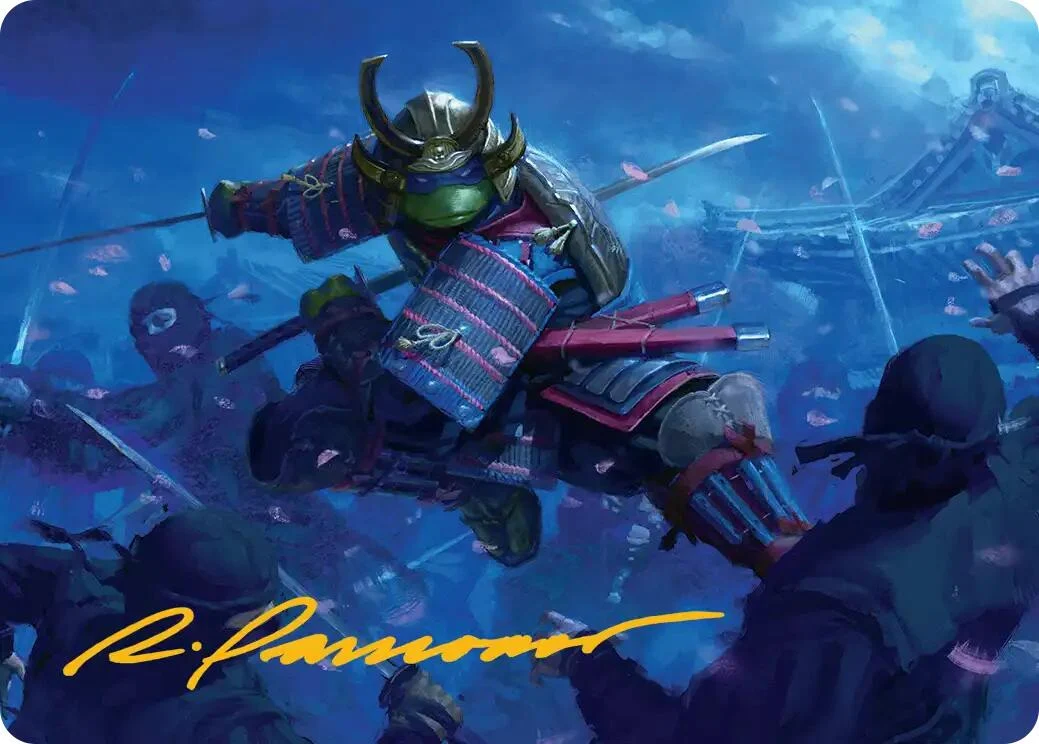 Leonardo, Sewer Samurai Art Card (1/54) (Gold-Stamped Signature) (1) (Teenage Mutant Ninja Turtles)