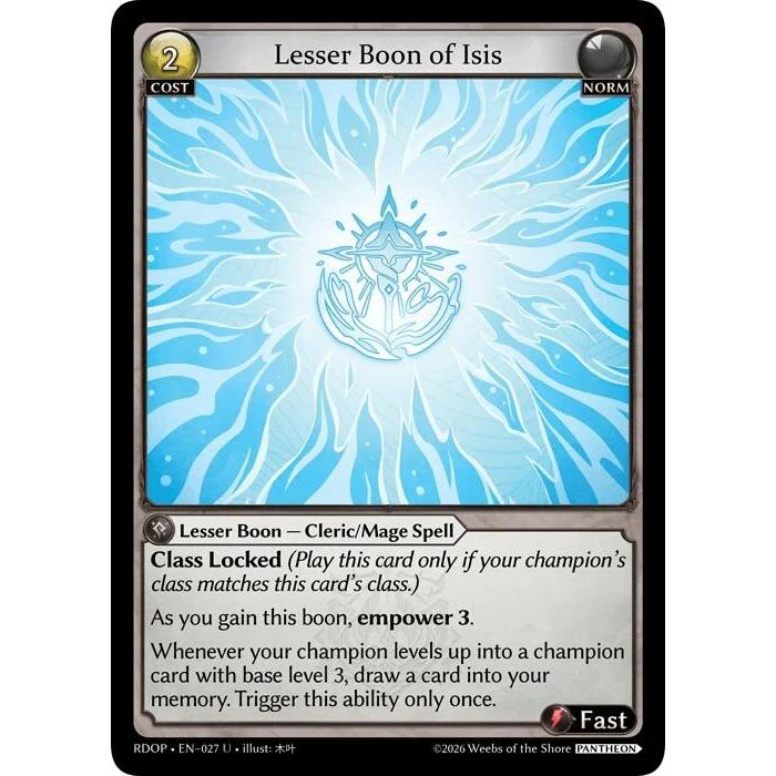 Lesser Boon of Isis (027) (Radiant Origins: Pantheon)