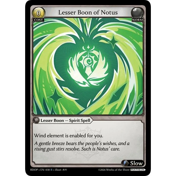 Lesser Boon of Notus (030) (Radiant Origins: Pantheon)