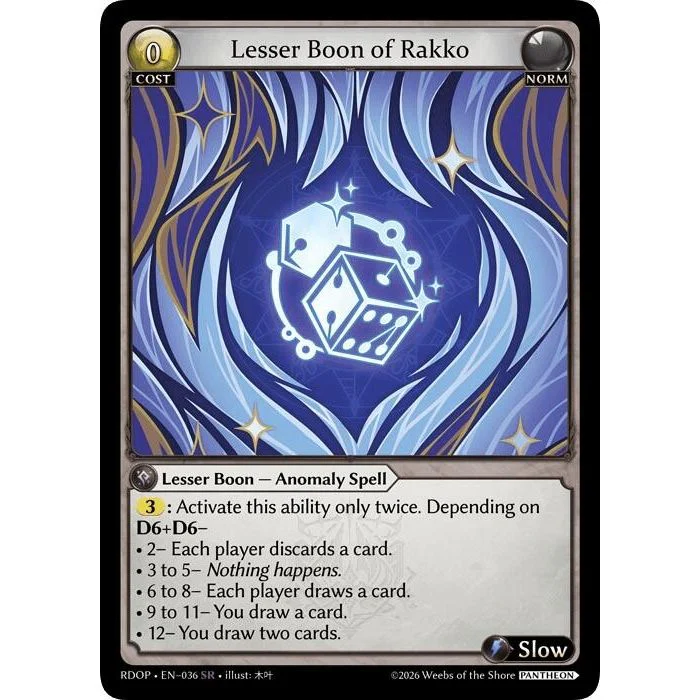 Lesser Boon of Rakko (036) (Radiant Origins: Pantheon)