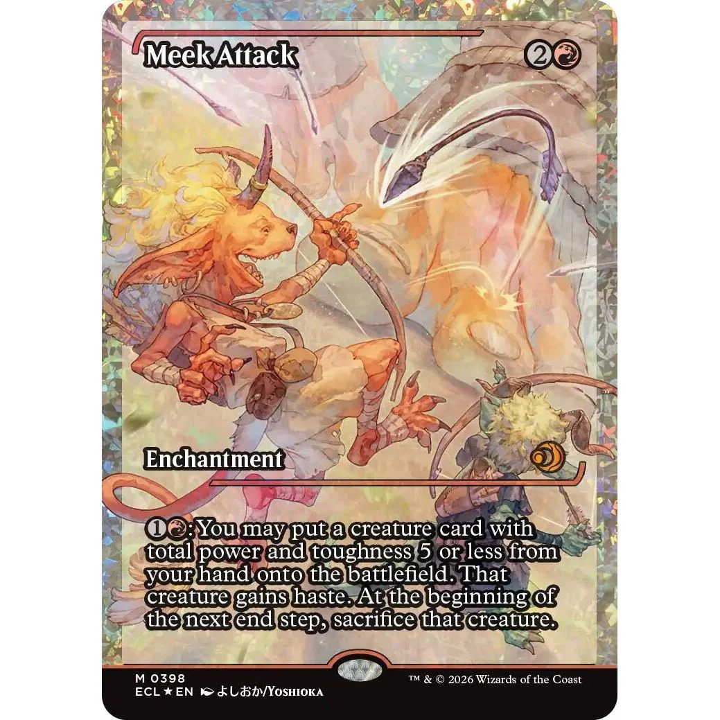 Meek Attack (0398) (Showcase) (Fracture Foil) (398) (Lorwyn Eclipsed)
