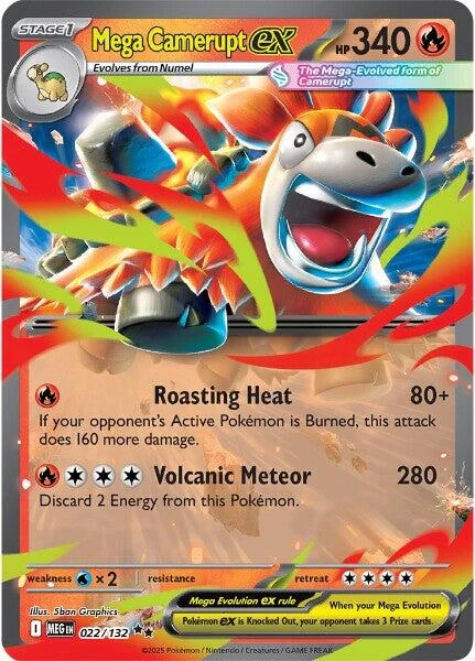 Mega Camerupt ex (022/132) (ME01: Mega Evolution)