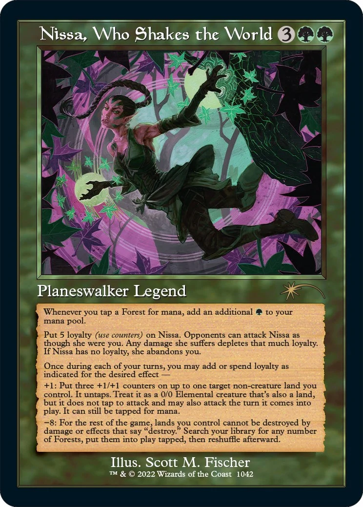 Nissa, Who Shakes the World (Retro Frame) (1042) (Secret Lair Drop Series)
