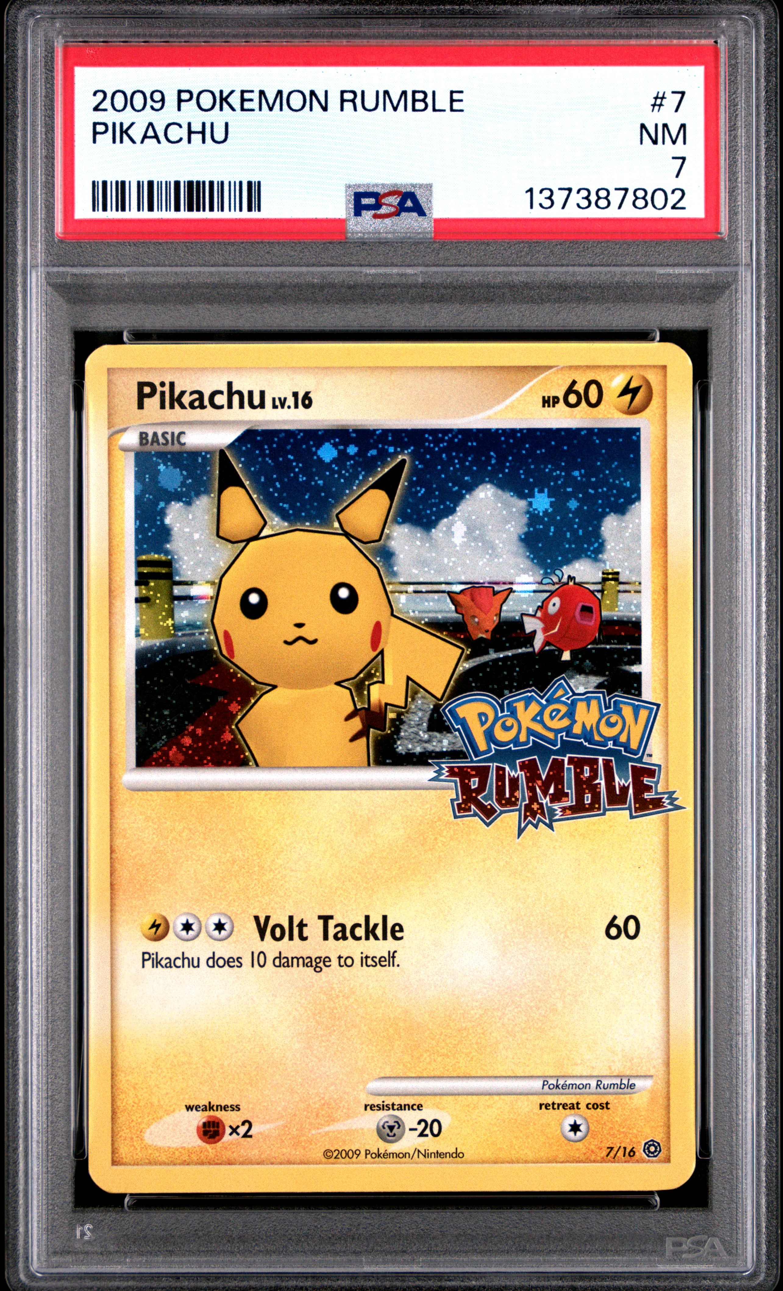 PIKACHU 2009 POKEMON RUMBLE PSA NM 7