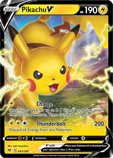 Pikachu V (043/185) (SWSH04: Vivid Voltage)