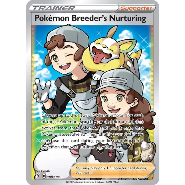 Pokemon Breeder's Nurturing (Full Art) (188/189) (SWSH03: Darkness Ablaze)