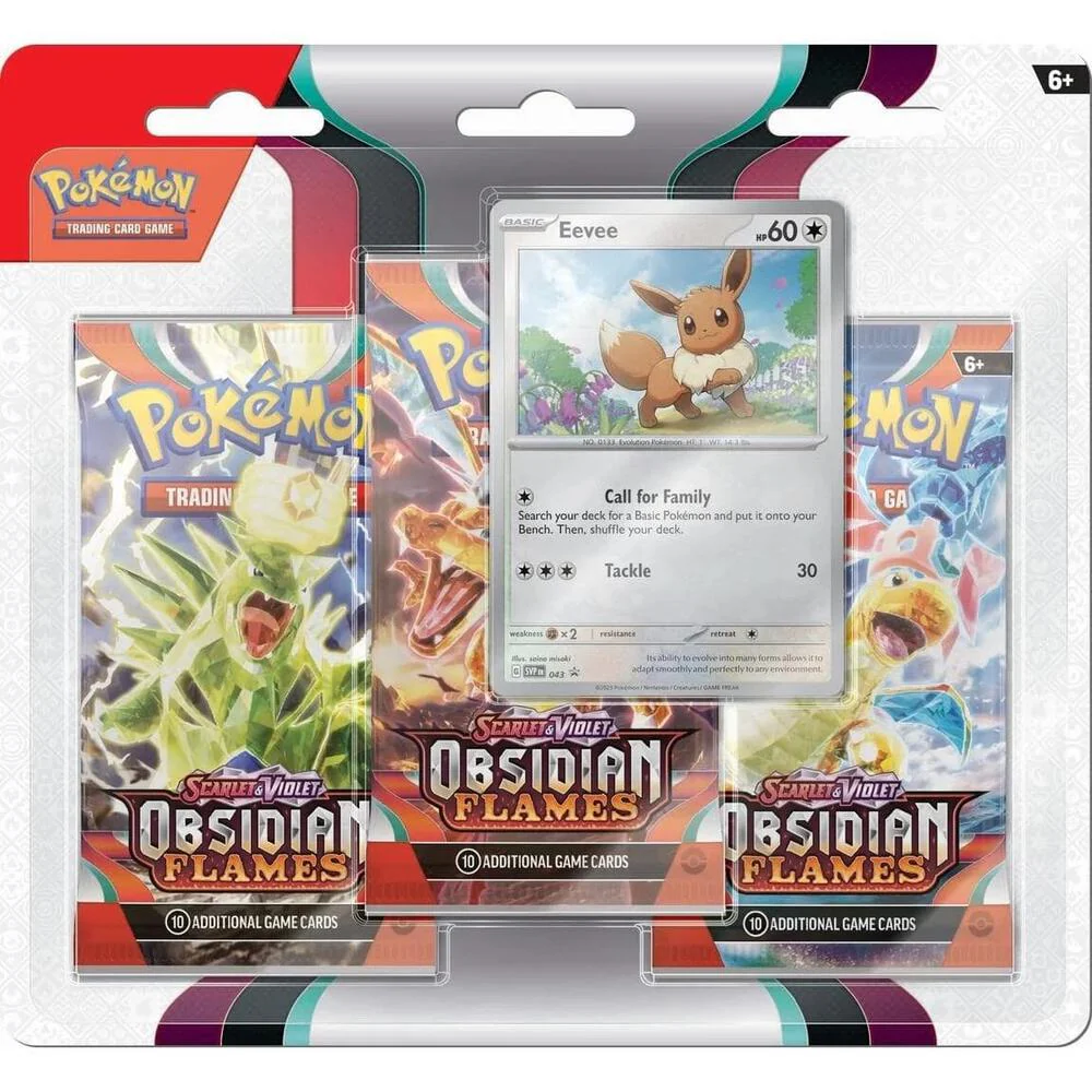 POKÉMON TCG Scarlet & Violet 3: Obsidian Flames Three Booster Blister (Eevee)