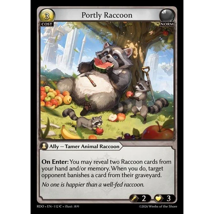 Portly Raccoon (Curio Foil) (112) (Radiant Origins)