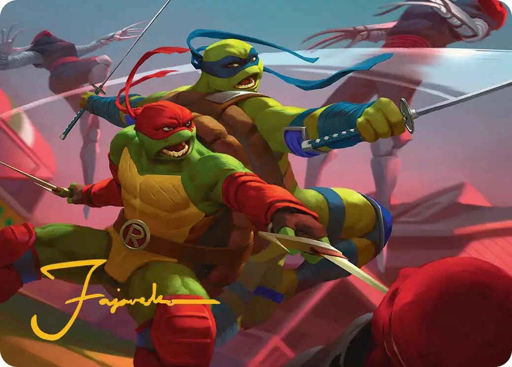 Raph & Leo, Sibling Rivals Art Card (Gold-Stamped Signature) (16) (Teenage Mutant Ninja Turtles)