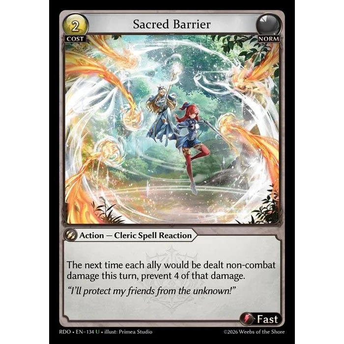 Sacred Barrier (Curio Foil) (134) (Radiant Origins)