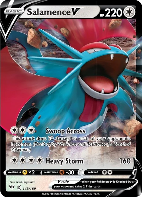 Salamence V (143/189) (SWSH03: Darkness Ablaze)