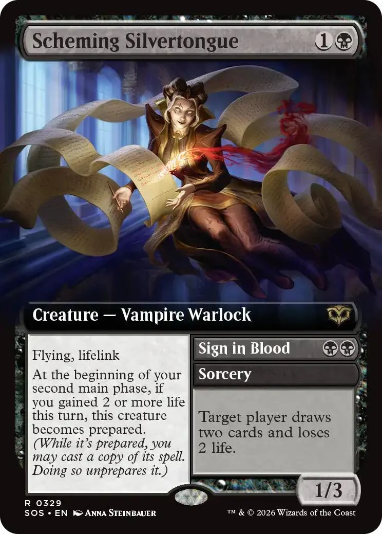 Scheming Silvertongue (Extended Art) (329) (Secrets of Strixhaven)