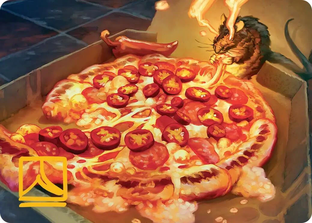 Spicy Oatmeal Pizza Art Card (Gold-Stamped Signature) (11) (Teenage Mutant Ninja Turtles)