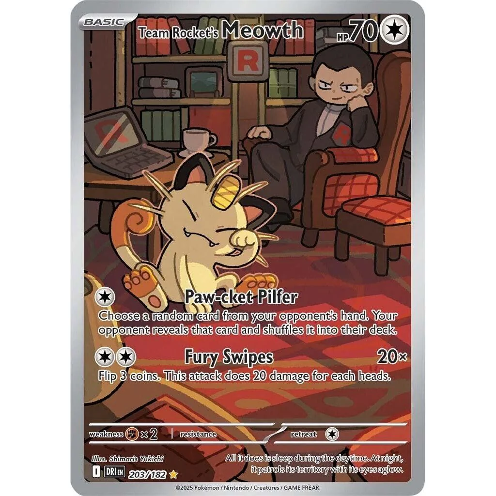 Team Rocket's Meowth (203/182) (SV10: Destined Rivals)