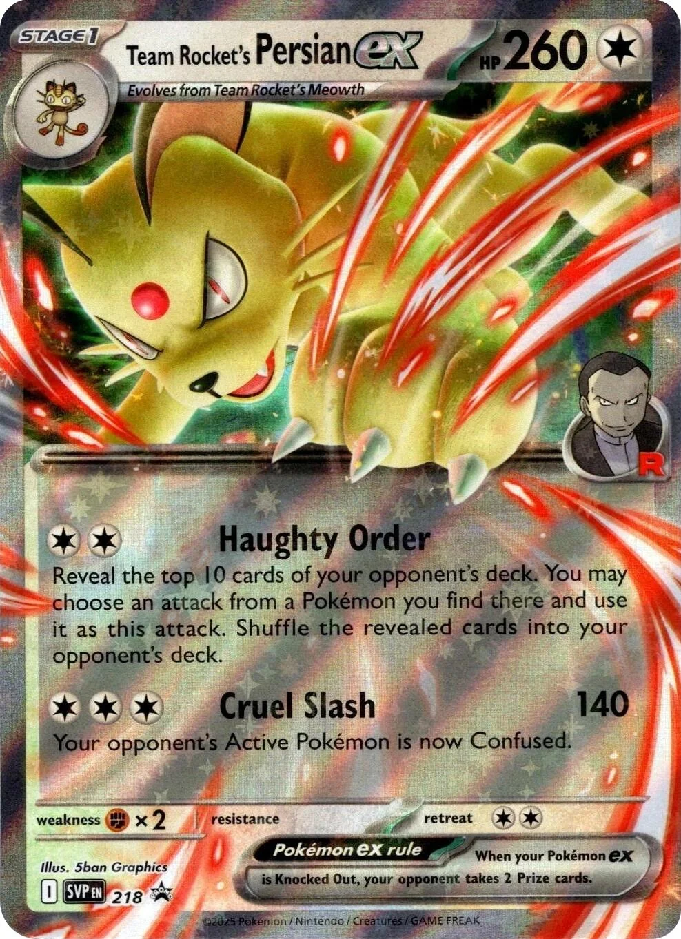 Team Rocket's Persian ex - 218 (218) (SV: Scarlet & Violet Promo Cards)