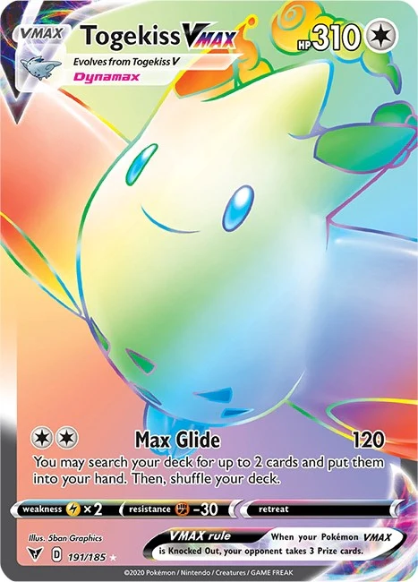 Togekiss VMAX (Secret) (191/185) (SWSH04: Vivid Voltage)