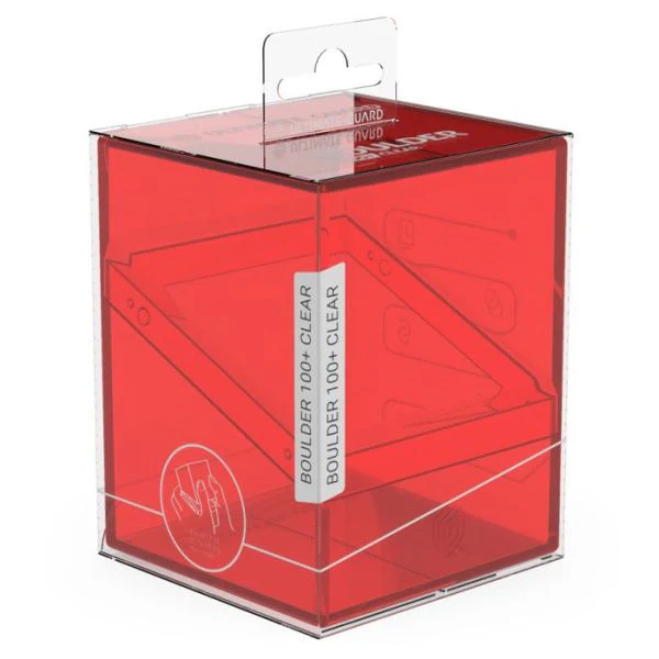Ultimate Guard Boulder Deck Case 100+ Clear Standard Size Ruby Deck Box