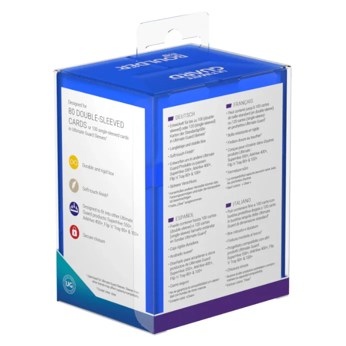 Ultimate Guard Boulder Deck Case 80+ Standard Size Sapphire Deck Box - Image 2