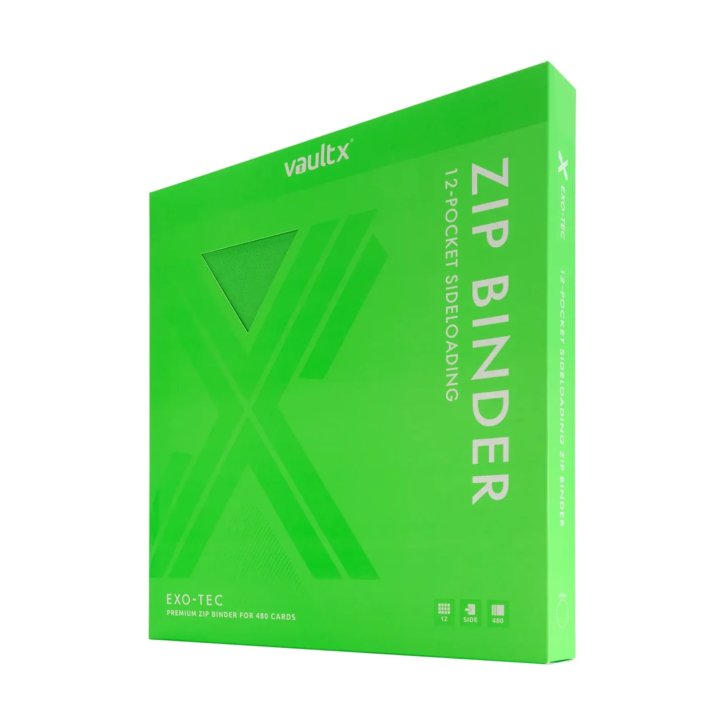 Vaultx - 12-Pocket Exo-Tec® Zip Binder - Special Edition Neon Green