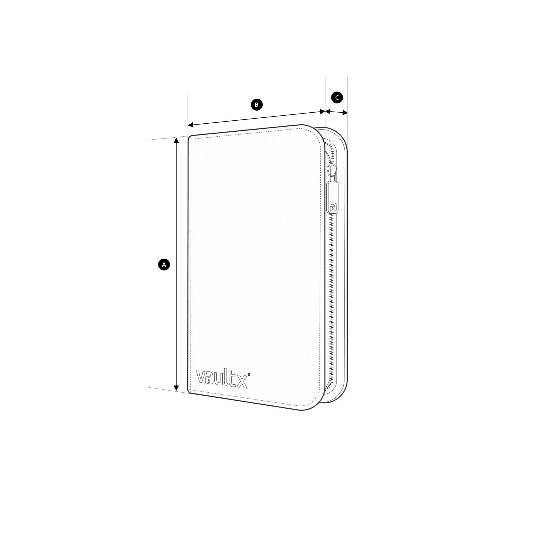 Vaultx - 4-Pocket Exo-Tec® Zip Binder - Signature Black - Image 7