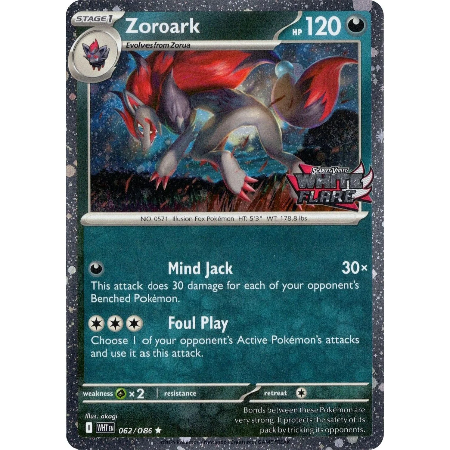 Zoroark (White Flare Stamped) (062/086) (Miscellaneous Cards & Products)